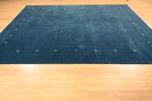 พรมขนแกะสีน้ำเงินแบบกาเบห์ พรมชนเผ่าทอมือ พรมปูพื้นขนนุ่ม ตกแต่งบ้านแสนสบาย แอดิเลด - Product Image 5