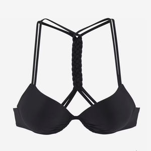 <b>Women's</b> Fashion Bikini Set Wholesale Custom Logo Sexy Push-Up High Waist Bandeau Halter 2-Piece Print Best Selling T-<b>shirt</b> Black - Product Image 3