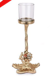 Nuevo diseño de lazo, soporte de vela decorativo de mesa con acabado dorado para restaurante y bar de hotel - Product Image 3