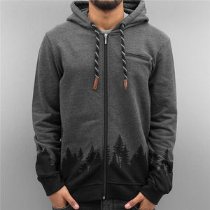 Ropa de calle con cremallera completa Sudadera con capucha verde oliva personalizado de gran tamaño ajuste táctico Panel lateral diseño al por mayor Athleisure hombres sudaderas con cremallera - Product Image 6