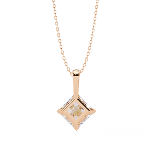 Premium Sense Princess Square Lab-Grown CVD Diamond Pendant en oro blanco IGI Certified para bodas y fiestas de mujeres - Product Image 3