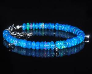 Gorgeous AAA Ethiopian Fire Opal <b>Beaded</b> <b>Bracelet</b>, <b>Sterling</b> <b>Silver</b>, Minimalist Jewellery For SYGEMS - Product Image 3