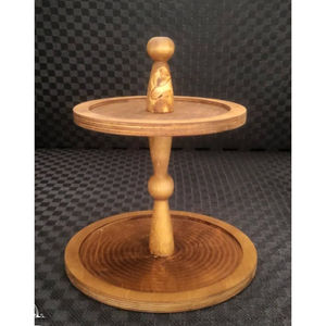 Top Quality Mango Wood 2 Tier <b>Cake</b> Stand With Aluminium Branch Handle Round Wooden Serving Tray For <b>Wedding</b> Dessert Holder - Product Image 5