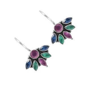 Pendientes de plata esterlina 925 hechos a mano con granate de piedras preciosas naturales, regalo de aniversario perfecto para ella - Product Image 1