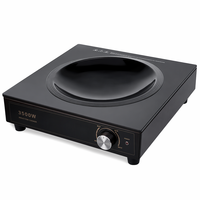 Plaque chauffante électrique domestique multifonction 3500W à surface concave pour wok, hot pot et cuisson par friture