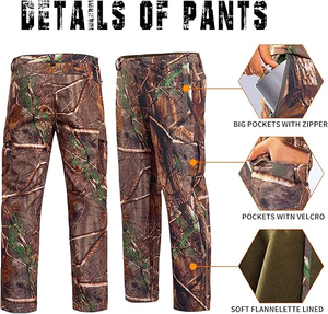 Vêtements de chasse pour hommes, veste et pantalon de chasse compatibles avec sangle de sécurité, doublure en polaire, silencieux, chaud, résistant à l'eau - Product Image 6