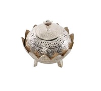 Décoration de table en métal aluminium argenté durable faite à la main bol de service de nourriture personnalisé pour manger à la maison 50pcs pour les dates sèches