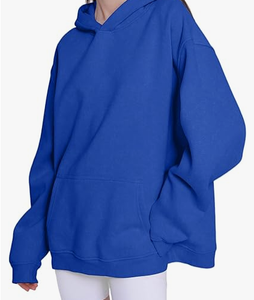 Sudadera con Capucha Azul Extra Grande para Mujer, Sudadera Deportiva de Manga Larga, Informal, para Otoño e Invierno - Product Image 3