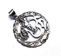 Colgante Chapado en plata para mujer, chica, Yoga indio, Ganesha, India, Om, joyería religiosa