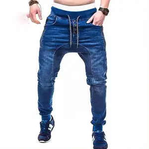 2024 özel tasarım gevşek Fit kot Denim pantolon erkekler sıcak satış kot genç erkekler pamuk elastik pantolon