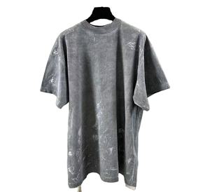Camiseta lavada con ácido liso, ropa de calle de algodón, ropa de calle Vintage de marca, camiseta de gran tamaño para hombres - Product Image 2