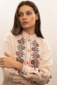 เสื้อปักครอสติชสไตล์ชนเผ่าของผู้หญิงเสื้อเบลาส์สไตล์คลาสสิกคอลเลคชั่นโรมาเนียเสื้อโบฮีเมียนผ้าปอปลินลำลองฤดูหนาวฤดูร้อน - Product Image 6