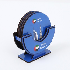 High Quality Dubai Lifestyle Coaster (Set of 4) with Customized stand (with box) MDF High Gloss Lamination <b>EVA</b> - Product Image 2