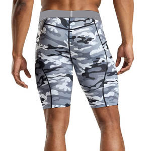 Shorts de compression d'impression de camouflage de haute qualité de fabricant du Pakistan pour des adultes modèle solide décontracté avec la fermeture élastique de taille - Product Image 4