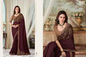 Premium Quality Best Collection Festival Wear Milano Silk <b>Saree</b> <b>Blouse</b> With Embroidery Work Indian Exporter and Supplier - Product Image 5