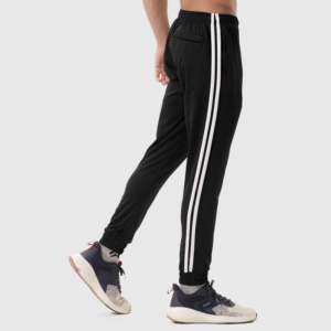 Slim Fit Essential Bottoms for Men <b>Black</b> Athletic <b>Pants</b> with Customizable Logo XL Size Lightweight Mid Waist Sports Wear - Product Image 5