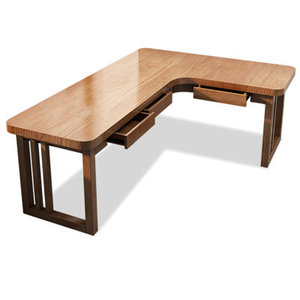 Escritorio Ejecutivo en Forma de L de Madera Sólida para Dormitorio, Modelo DESK-0091, Tamaño L, Estación de Trabajo para Computadora - Product Image 2