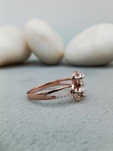 Forme de fleur bijoux fins 14K/18K or blanc massif laboratoire cultivé diamant Solitaire bague de fiançailles 2.5CT bague de mariage - Product Image 2