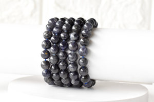 Best Selling Attractive Iolite 8mm Round <b>Beaded</b> <b>Bracelet</b> for Meditation Classic Lovers Style Anniversary Occasion - Product Image 2
