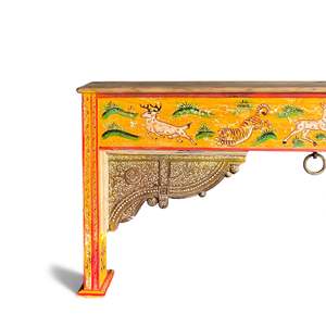 Asian Style Wood Console <b>Table</b> with <b>Mirrored</b> Feature for Home & Hotel Living Room Furniture with Storage for Decoration - Product Image 6