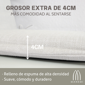 Coussins de chaise de jardin style loft 90x47x4cm, hydrofuges, légers, rembourrage en mousse, sangles de fixation, coussins d'extérieur - Product Image 3