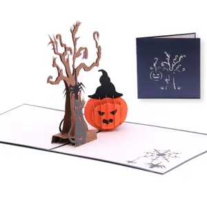 Pop Up kart cadılar bayramı hediye koleksiyonu cadılar bayramı komik 3D kart tema tatil cadılar bayramı hatıra tebrik kartı yeni Model