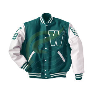 Blouson en laine pour homme, Streetwear, sur mesure, léger, avec des lettres brodées en Chenille, veste de Baseball, nouveau Style, - Product Image 2