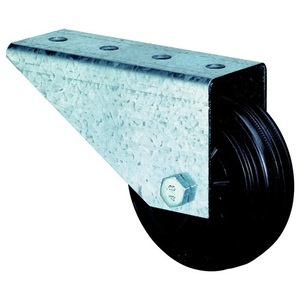 80 mm Diameter <b>Rubber</b> BS <b>Rollers</b> 50 kg Load Capacity Gate Stand Wheel with Mounting Plate for Fencing Trellis & Gates - Product Image 1