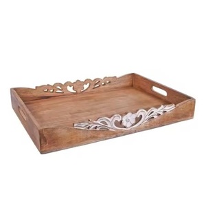 Classic Wooden Trays Elegant <b>Home</b> Serving <b>Essentials</b>, Great for Tableware Serving Food and Beverages Serving Trays - Product Image 4