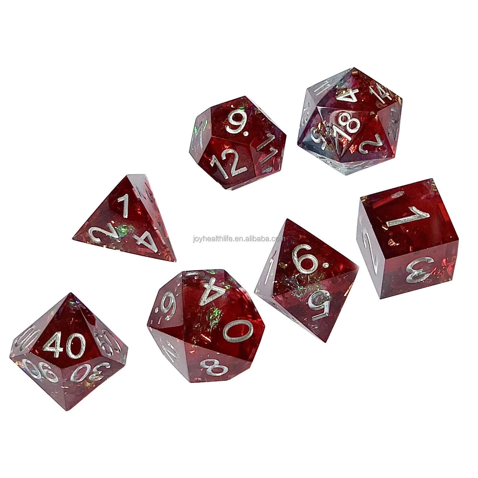 Set di dadi di rasoio con bordi affilati Multicolor personalizzazione di stampi di alta qualità Dungeons And Dragons Die Board Game