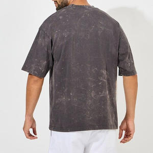 Camiseta de Hombre Vintage de Alta Calidad, 100% Algodón, Lavado Ácido, Estilo Pesado, Lavado Ácido para Hombre, Talla Grande, Desgastada - Product Image 4