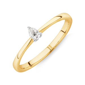 Juego de anillos de compromiso Premium Pear Solitaire Moissanite 10K Gold Bridal Jewelry Nature Inspired Ring Set OEM ODM Fabricante - Product Image 2
