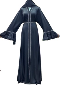 Abaya pour femme 2026 Dubaï, magnifique, noire, traditionnelle islamique, faite à la main, dessinée à la main, en polyester respirant, à manches longues, Arabie Saoudite - Product Image 4