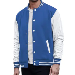 Mannen Varsity College Jassen Groothandel Blanco Varsity Jassen Custom Logo Effen Letterman Varsity Jas Voor Mannen