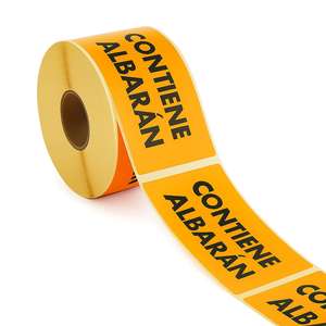 สติกเกอร์สีส้มขนาด 10x5 ซม. พร้อมใบส่งของสำหรับการจัดส่ง ช่วยเพิ่มความชัดเจนในการมองเห็นและจัดการเอกสาร เหมาะสำหรับการส่งเสริมการขาย - Product Image 1