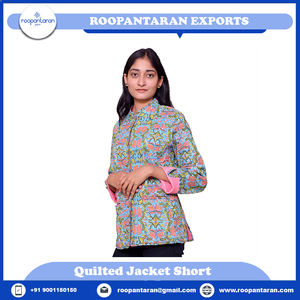 Veste matelassée en flanelle pour femmes, bloc de main imprimé, rembourré avec une couche de coton doux, à vendre, meilleur prix - Product Image 6