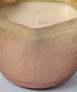 Customized Design Hexagon Shape Hammered Wholesale Metal Candle - Product Image 5