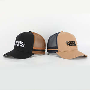 Sombreros de camionero de perfil alto personalizados de fábrica Australia 2 rayas laterales Y2K Fiestas de rendimiento PK Canvas Jersey Velour Terry Fabric - Product Image 3