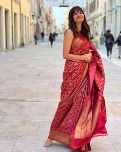 BEAUTIFUL RICH PALLU JACQUARD WORK ALL <b>SAREE</b> EXCLUSIVE JACQUARD BORDER Fashionharbour Bollywood Style Viscose for Party - Product Image 4