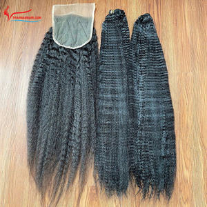 Flashsale Steam Kinky Curl Weft 100% Extensiones de cabello vietnamita Color negro Sin caída Precio al por mayor - Product Image 4