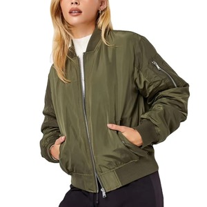Women Bomber <b>Jacket</b> Custom Nylon <b>Lightweight</b> Streetwear Fashion Casual Outerwear OEM Factory Manufacturer - Product Image 1