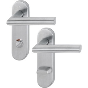 Juego de manijas cortas Amsterdam E1400/353KH de acero inoxidable F69 RWSK/OL con manija de palanca redondeada para puertas y ventanas HOPPE - Product Image 1