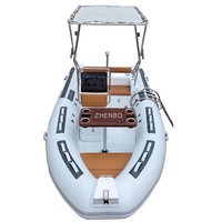 Bateau pneumatique semi-rigide Zhenbo de 16 pieds avec T-TOP et table à manger, bateaux semi-rigides 480 pour la pêche