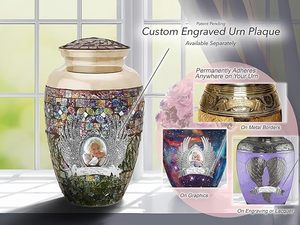 Handmade <b>Large</b> Adult Mosaic Glass Cremation <b>Urn</b> Unique Artwork With Individual Tiles Applied by Hand Funerals Funeral Supplies - Product Image 4