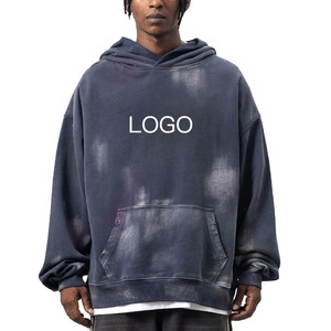 Ropa de calle para hombre de calidad superior lavado con ácido Sun Fade French Terry Pullover Plus Size Hoodie de proveedor de ropa - Product Image 1
