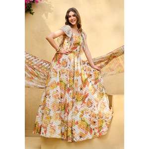 Conjunto de Traje de 3 Piezas para Mujer, Sin Costuras, de Algodón y Seda, Estampado, con Dupatta, Modelo CS-52003 - Product Image 1