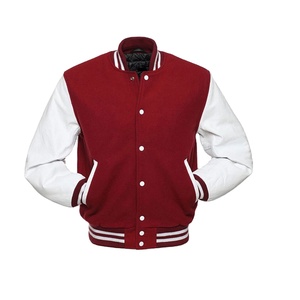 Custom Men's Wool <b>Leather</b> Varsity <b>Jacket</b> Stand Collar <b>Winter</b> Street Style with Blank Letterman CollegeBaseballjacket for men - Product Image 1