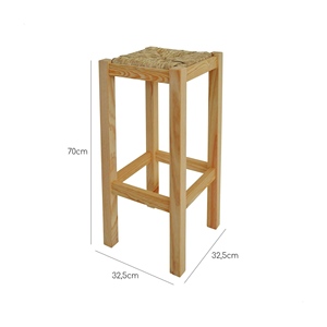 WELL HOME Panca Alta Quadrata in Legno Rustico con Finitura Verniciata 32.5x32.5x70 cm, Sgabelli da Bar - Product Image 3
