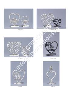 Factory Direct <b>Christmas</b> Metal & Wood Heart Sculpture with Wood Base-Eco-Friendly Customizable Tabletop Room Decor Gift - Product Image 4