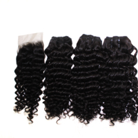 Perruque de cheveux vierges vietnamiens de qualité supérieure Grade 12, bouclés en profondeur, 3 paquets, avec closure en dentelle HD, toupet naturel long et bouclé